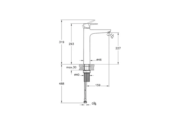 A43010 - Flow Soft Çanak Lavabo Bataryası,Krom - Görsel 2
