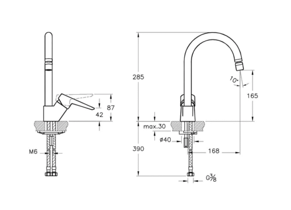 A42148 - Solid S Eviye Bataryası (mafsallı) , Krom - Görsel 2