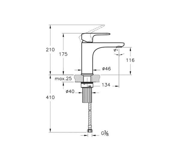 A4270674 - Root Round Lavabo Bataryası (yüksek) , Soft Altın - Görsel 2