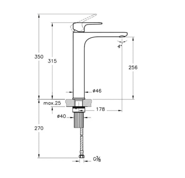 A4270736 - Root Round Çanak Lavabo Bataryası, Mat Siyah - Görsel 2