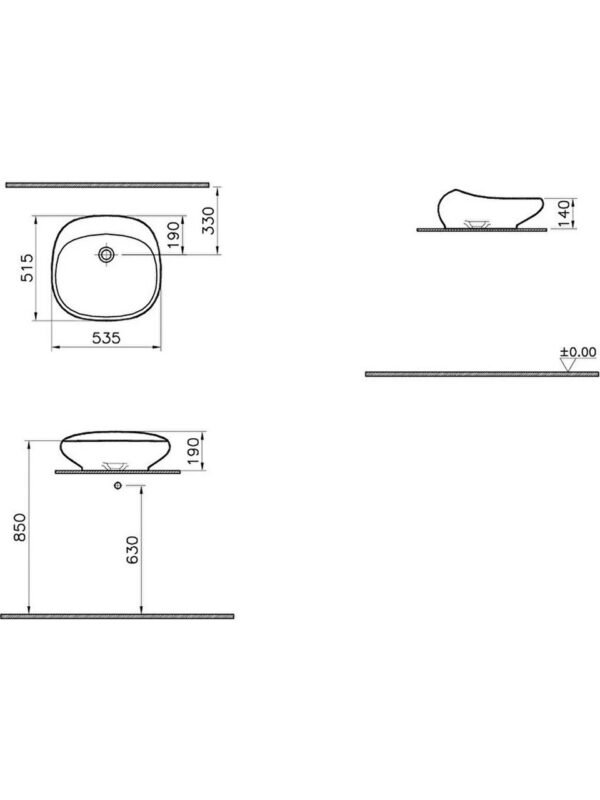 Vitra  İstanbul 54 cm Çanak Lavabo, Beyaz 4520B403-0016 - Görsel 3