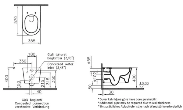 Nest Asma Klozet Rim-ex 5176B003-0559 + Nest Soft Kapak 89-003-009 - Görsel 4