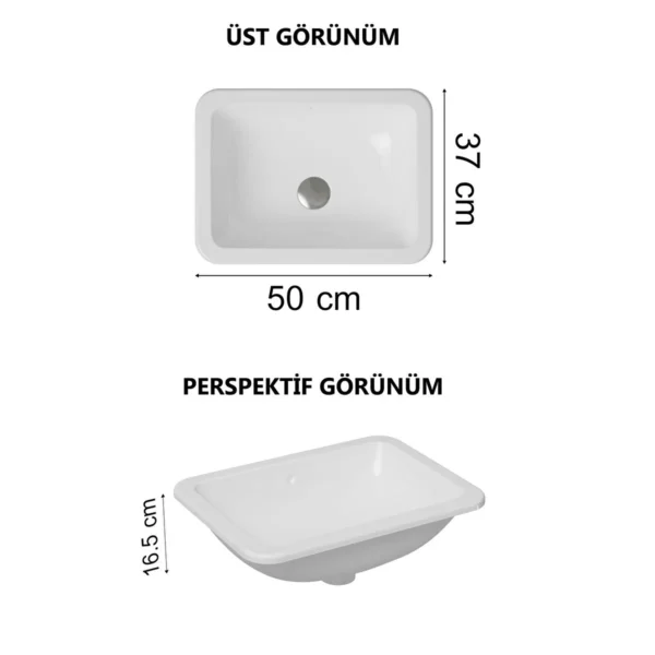 Vitra S20 Tezgah Altı Lavabo 50x37cm, Beyaz 5474b003-0618 - Görsel 4