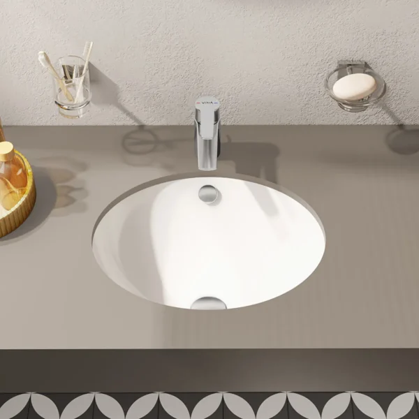 Vitra S20 Tezgah Altı Oval 46x37,5cm, Beyaz 6039b003-0012 - Görsel 2