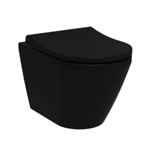 7041B083-0090 Integra Round Rim-ex Asma Klozet, 54 cm, Mat siyah (Kapak dahildir.)