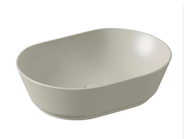 7427B020-0016 Geo Batarya Deliksiz Çanak Lavabo, 55 cm, Mat bej