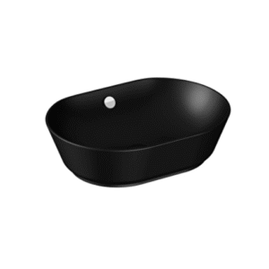 7427B083-0012 Geo Batarya Deliksiz Çanak Lavabo, 55 cm, Mat siyah