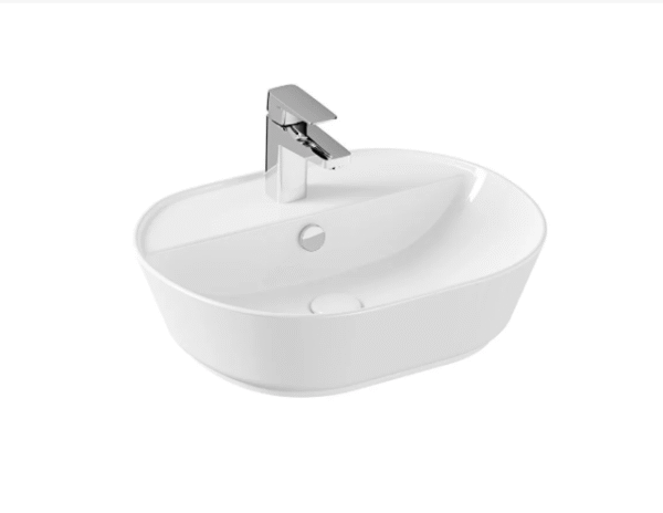 7428B003-0001 Geo Batarya Delikli Çanak Lavabo, 55 cm, Beyaz