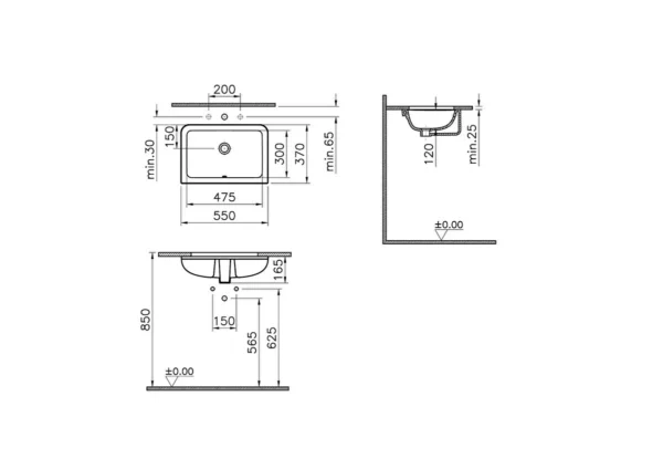 Vitra S20 Tezgah Altı Lavabo 55x37cm, Beyaz 7475b003-0618 - Görsel 3