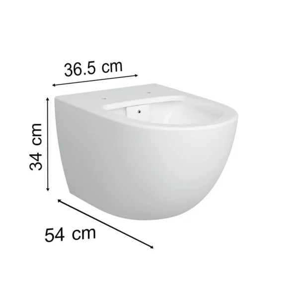 Sento Asma Klozet Rim- ex, Beyaz 7748B003-0559 + Sento Soft Klozet Kapağı, Beyaz 86-003-009 - Görsel 3