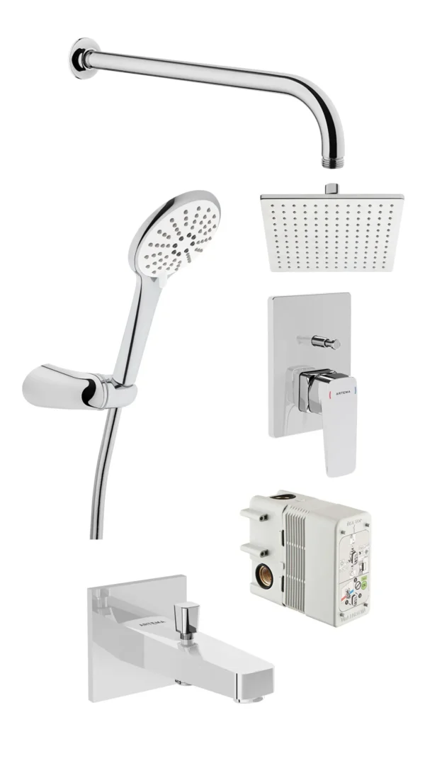 Root Square Ankastre Banyo Seti Rain Q, Krom - A49280