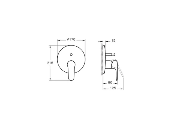 A4272736 - Root Round Ankastre Banyo Bataryası, Mat Siyah, Sıva Üstü - Görsel 2