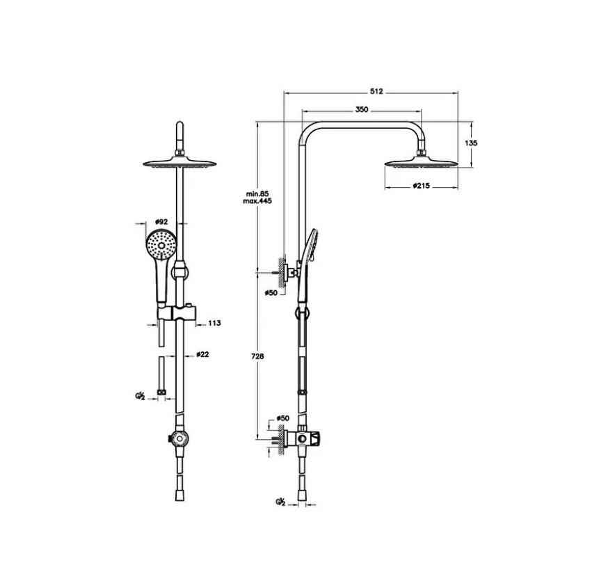 A4579836 - Joy Duş Kolonu, Mat Siyah - Görsel 2