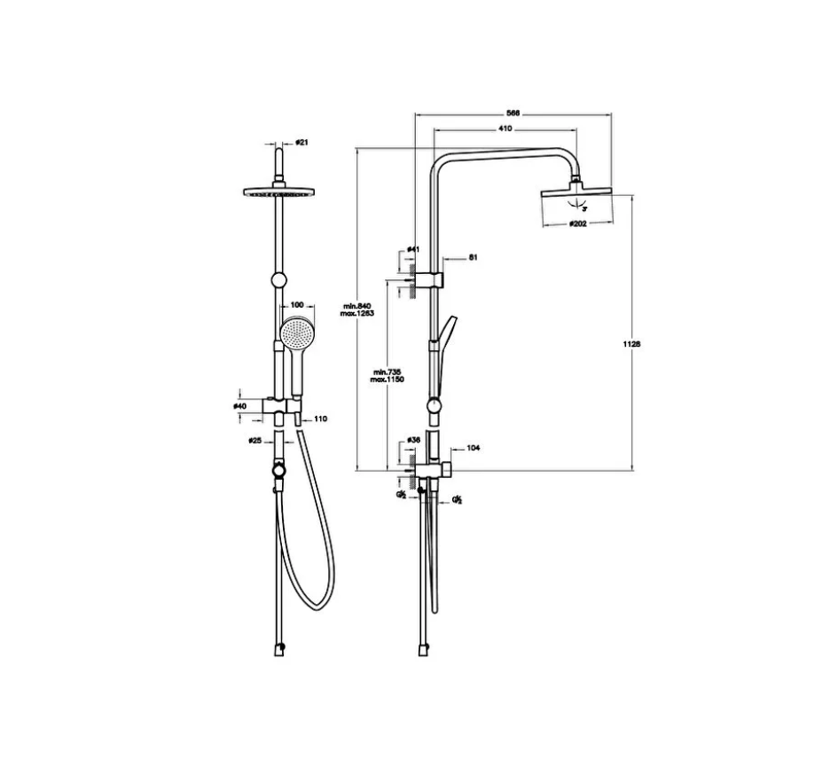 A4590036 - Joy Duş Kolonu, Mat Siyah - Görsel 2