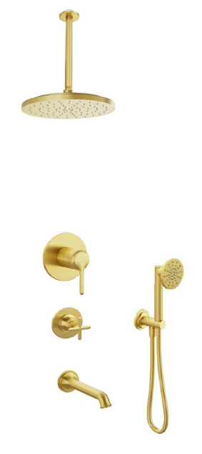 Vitra Origin Classic Ank Duş Seti 8 Parça,Fırçalı Altın - Görsel 2