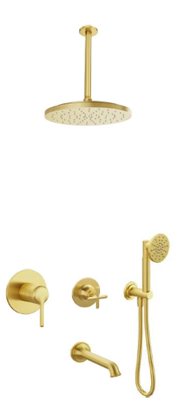 Vitra Origin Classic Ank Duş Seti 8 Parça,Fırçalı Altın